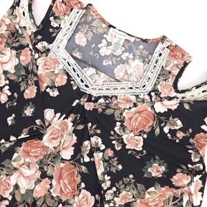 French Laundry Floral Cold Shoulder Top Women's 3X Lace Cottagecore Fairy Whimsy